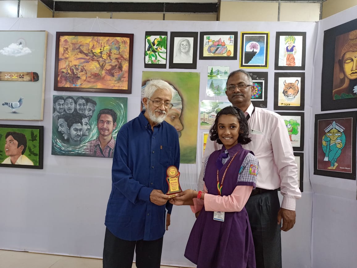 Ex-Director of Institute of Mathematics Mr.Swadhin Pattnaik at Felicitating our students at Jayadev Bhavan .